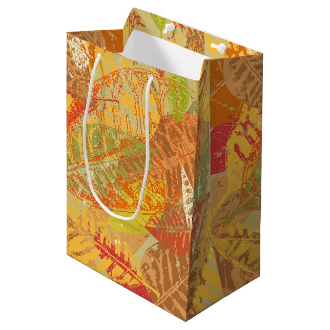 Autumn leaves medium gift bag (Front Angled)