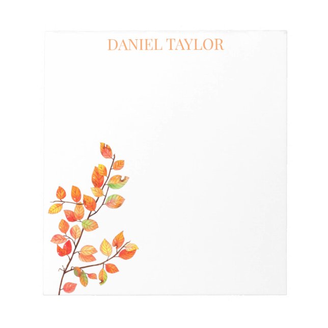 Autumn Leaves Minimal Notepad (Front)