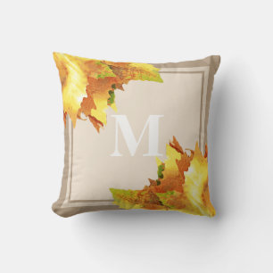 Autumn Leaves Monogram Cushion