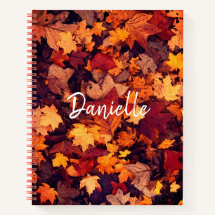 Autumn Leaves   Monogram Notebook