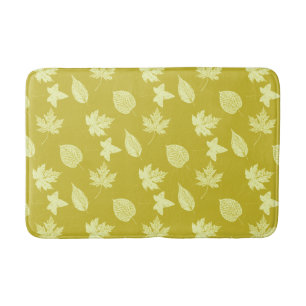 Autumn leaves - mustard and light yellow bath mat
