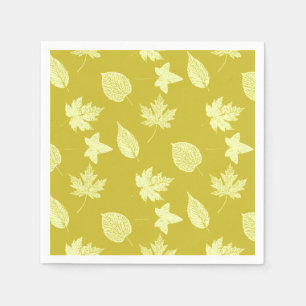 Autumn leaves - mustard and light yellow napkin