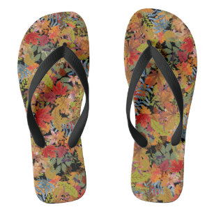 Autumn Leaves - Nature Inspired Fall Colours Thongs