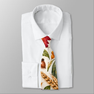 Autumn Leaves Neck Tie – Watercolor Fall Fashion