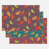 Autumn Leaves Nuts Chestnuts Pattern Elegant Fall