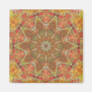 Autumn leaves, oak abstract kaleidoscope Magnets 2