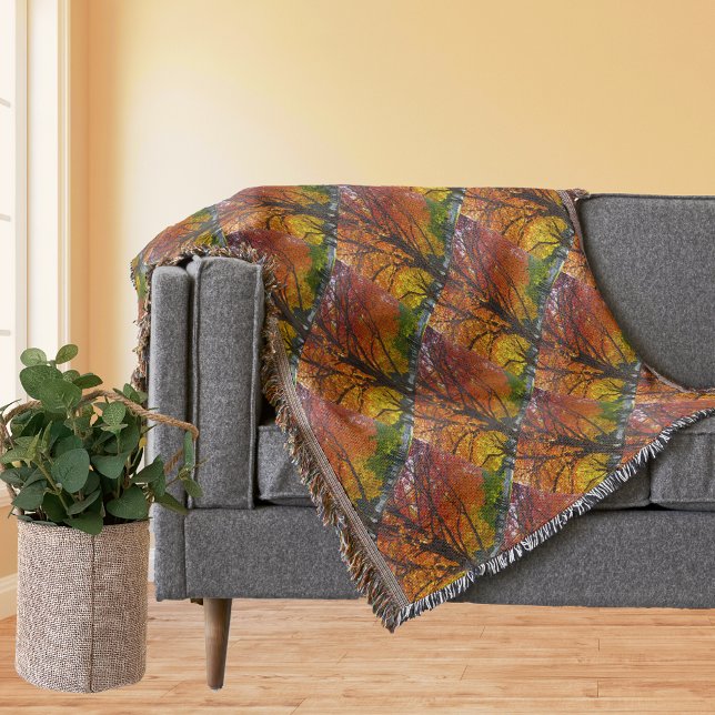 Autumn Leaves of Yellow and Orange Photo Throw Blanket (Autumn Leaves of Yellow and Orange Throw Blanket)