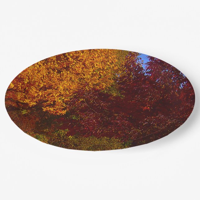 Autumn Leaves of Yellow and Purple, ZSSPG Paper Plate (Angled)