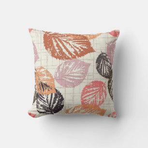 Autumn leaves on beige. cushion