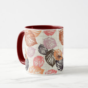 Autumn leaves on beige. mug