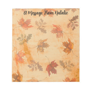 Autumn Leaves on Grunge Background Notepad
