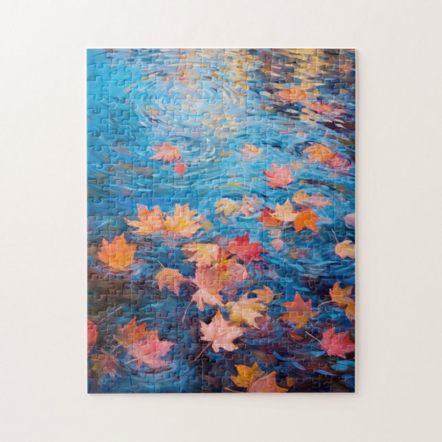 Autumn Leaves on the Lake Fine Art Jigsaw Puzzle (Vertical)