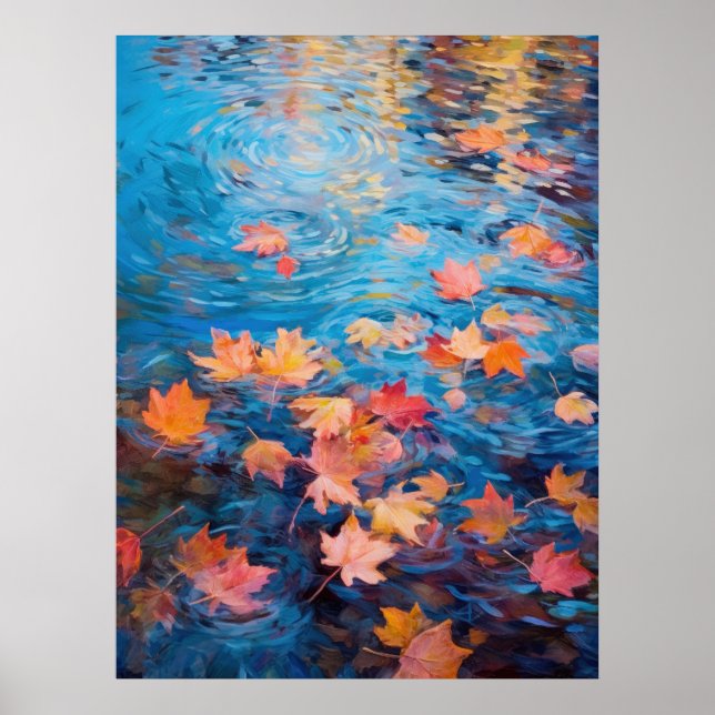 Autumn Leaves on the Lake Fine Art Poster (Front)