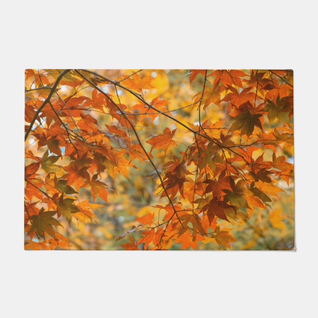 Autumn Leaves Orange Fall Foliage  Doormat (Front)
