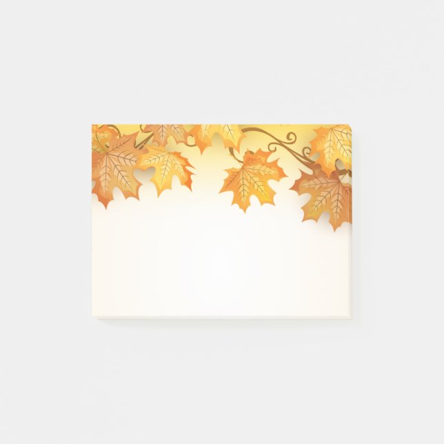 Autumn Leaves Orange Fall Rustic Country Post-it Notes (Front)
