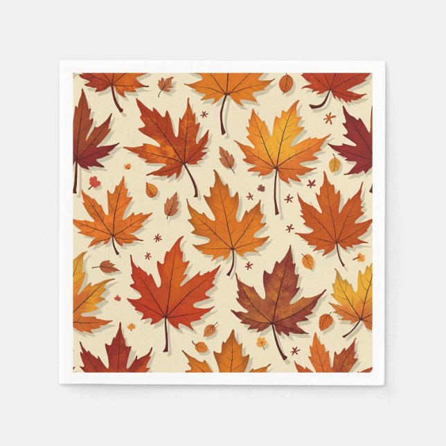 Autumn Leaves Paper Napkin (Front)