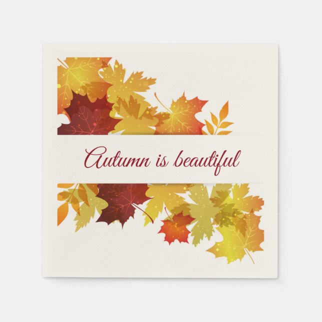 Autumn Leaves Paper Napkins (Front)