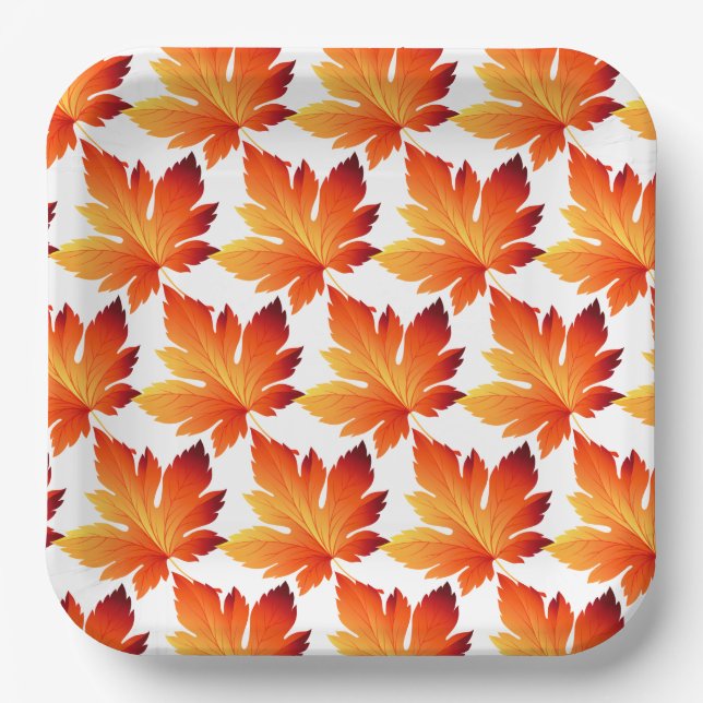 Autumn Leaves Paper Plate (Front)