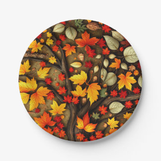 Autumn Leaves Paper Plate