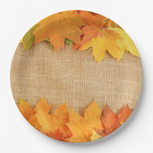 Autumn leaves paper plate