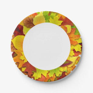 Autumn leaves paper plate