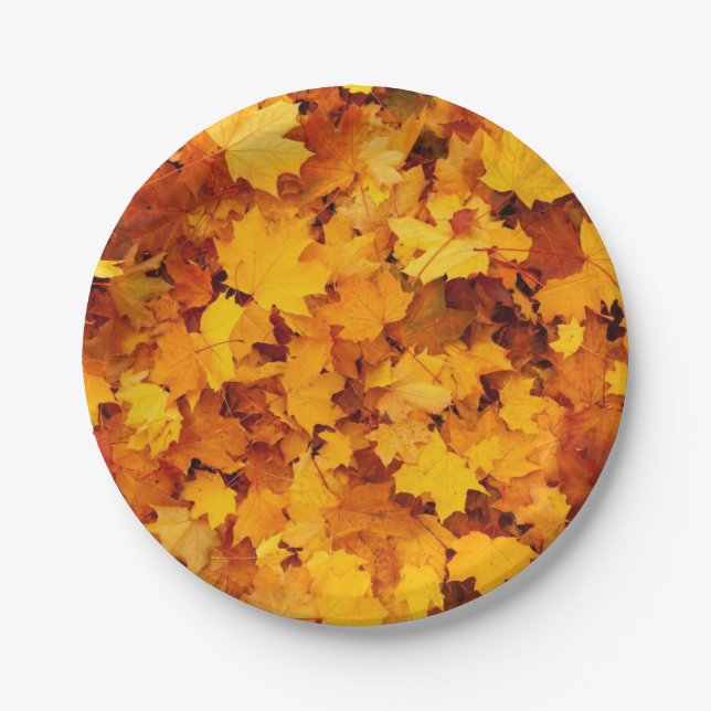 Autumn Leaves Paper Plate (Front)