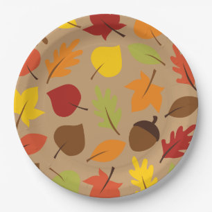 Autumn Leaves Paper Plate