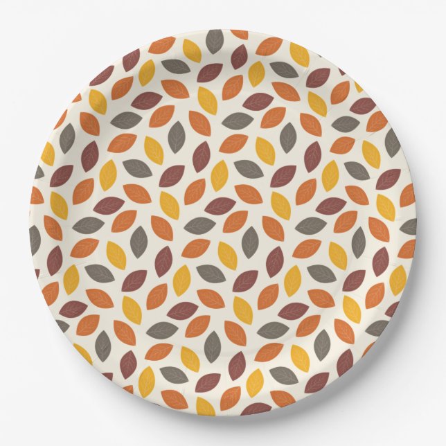 Autumn Leaves Paper Plate (Front)