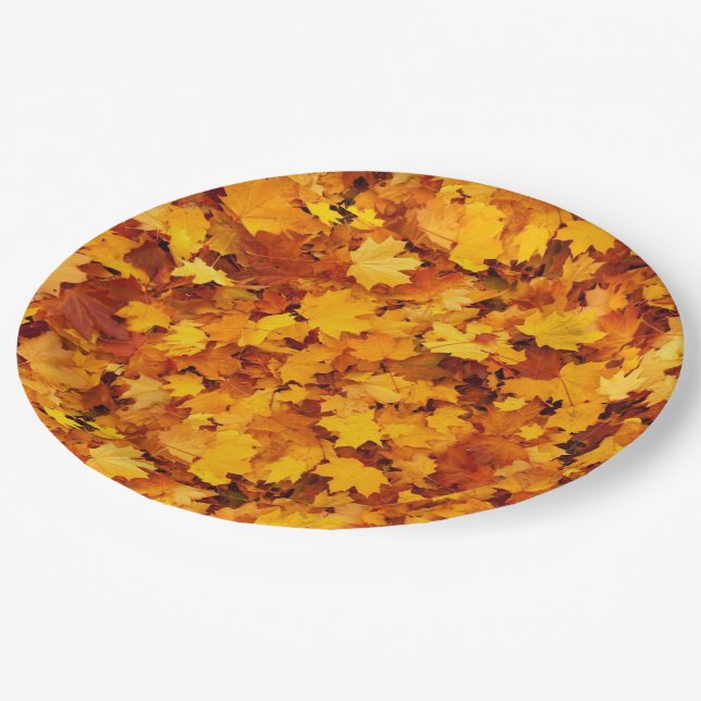 Autumn Leaves Paper Plate (Angled)