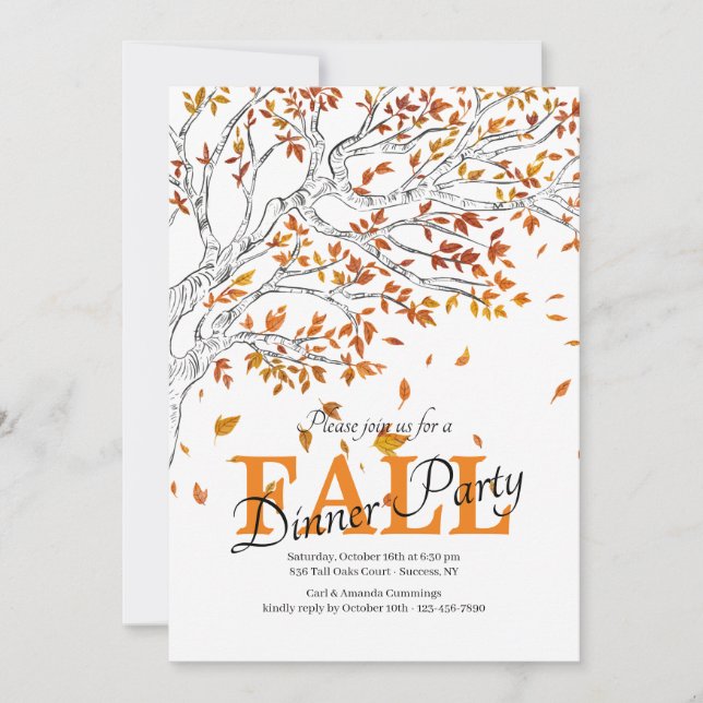 Autumn Leaves Party Invitation (Front)