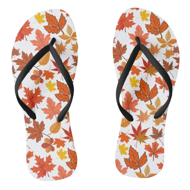 Autumn Leaves Pattern 01x4b No BG Thongs (Footbed)