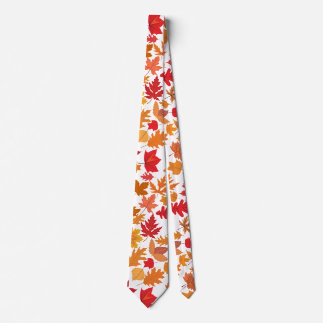 Autumn leaves pattern 02 No BG Tie (Front)