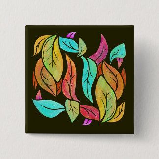 Autumn leaves pattern 15 cm square badge