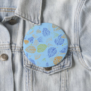 Autumn, Leaves Pattern 3 10 Cm Round Badge