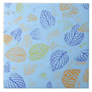 Autumn, Leaves Pattern 3 Ceramic Tile