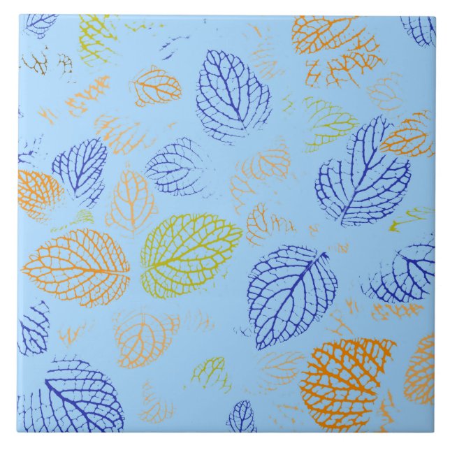 Autumn, Leaves Pattern 3 Ceramic Tile (Front)