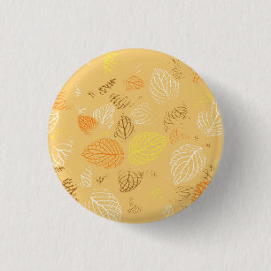 Autumn, Leaves Pattern 4 3 Cm Round Badge