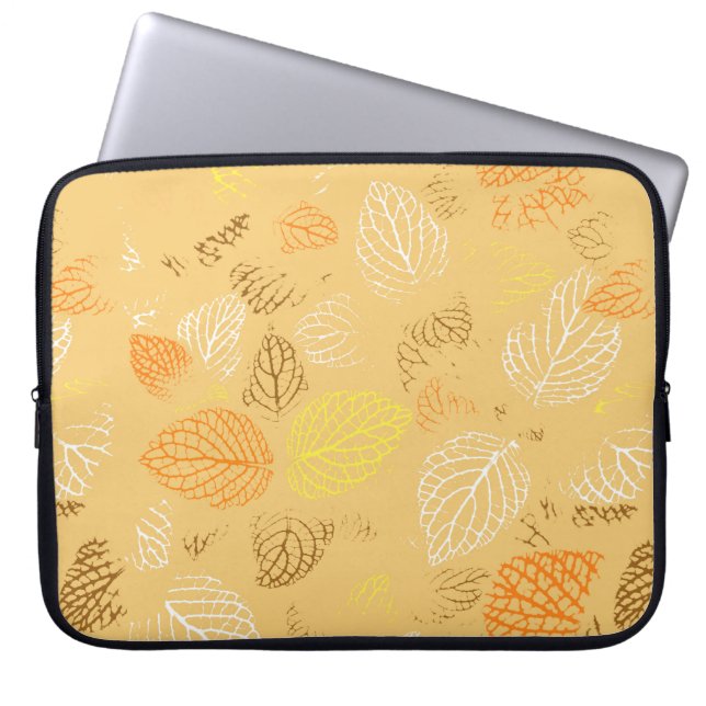 Autumn, Leaves Pattern 4 Laptop Sleeve (Front)