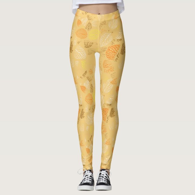 Autumn, Leaves Pattern 4 Leggings (Front)