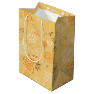 Autumn, Leaves Pattern 4 Medium Gift Bag