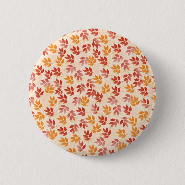 Autumn Leaves Pattern 6 Cm Round Badge (Front)