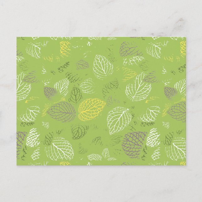 Autumn Leaves Pattern 6 Holiday Postcard (Front)