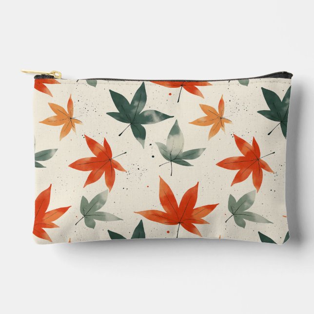 Autumn Leaves Pattern Accessory Pouch (Front)