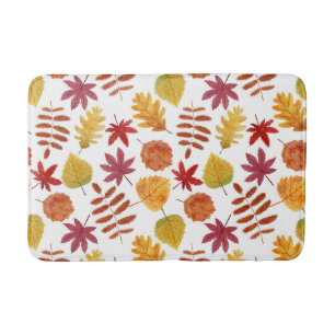 Autumn leaves pattern bath mat