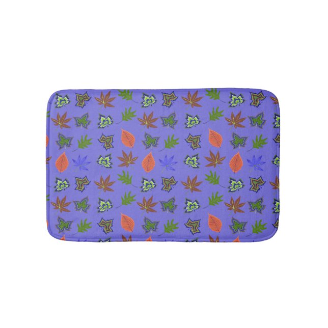 Autumn Leaves Pattern Bath Mat (Front)