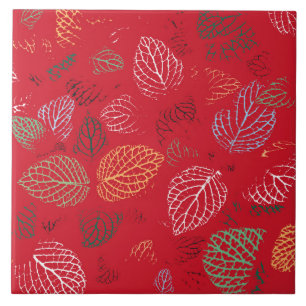 Autumn, Leaves Pattern Ceramic Tile