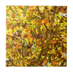 Autumn leaves pattern ceramic tile