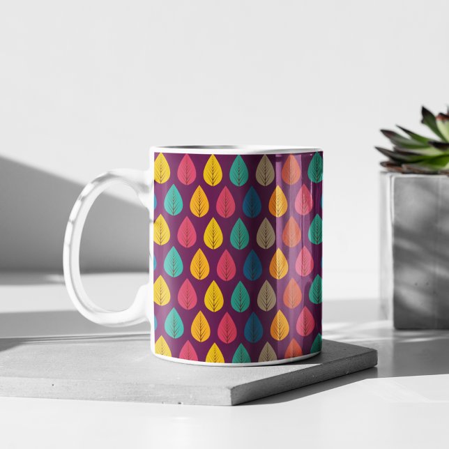 Autumn Leaves Pattern  Coffee Mug (Leaves mug)