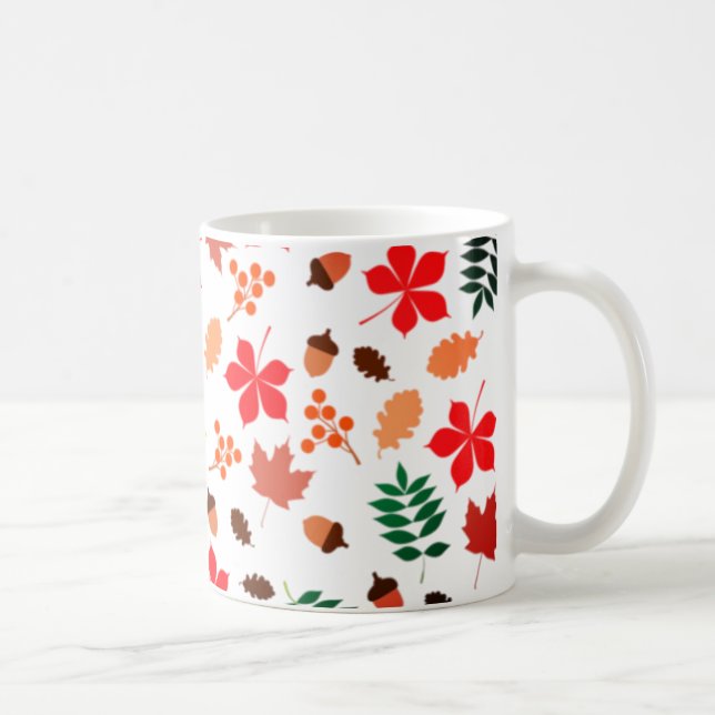 autumn, leaves, pattern coffee mug (Right)