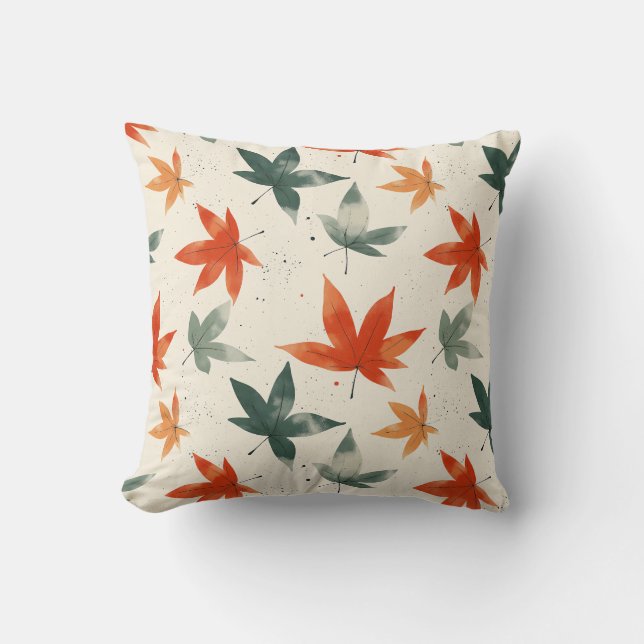 Autumn Leaves Pattern Cushion (Front)